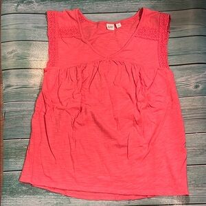GAP Women's Vibrant Pink Lace Blouse